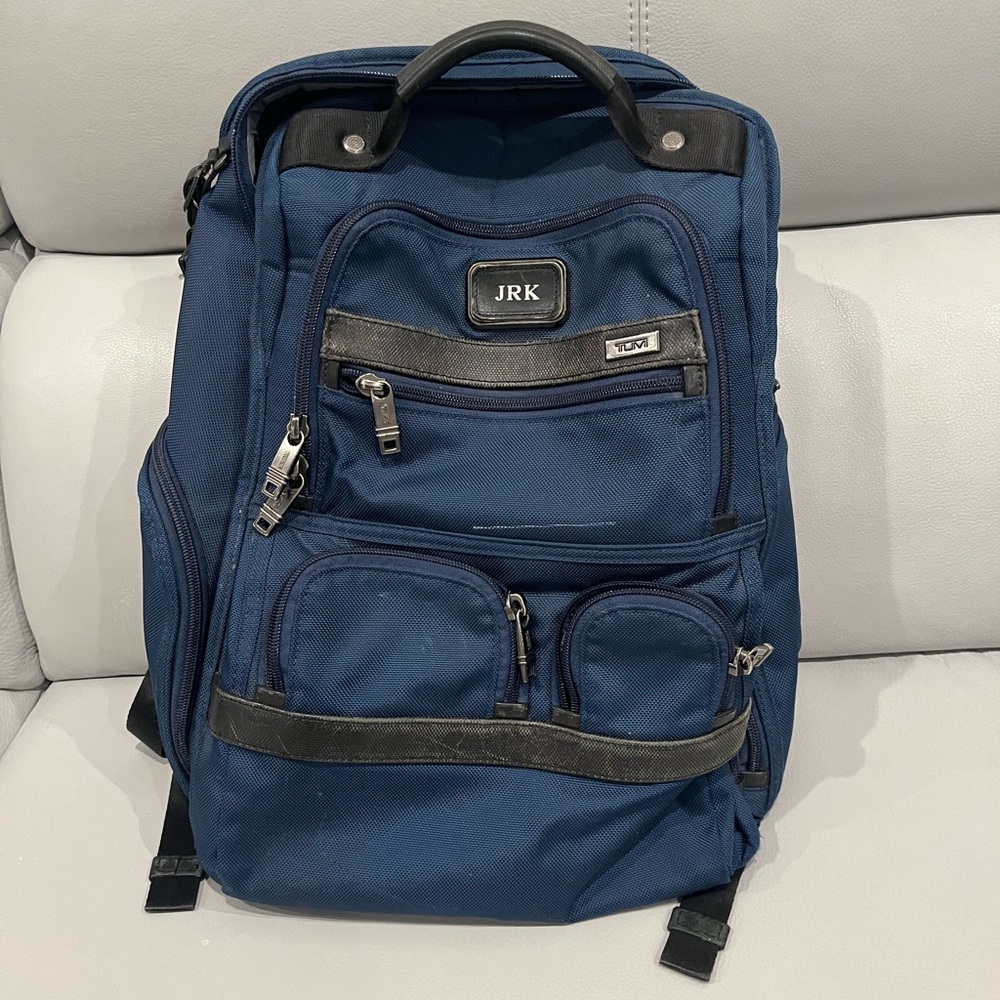 TUMI ALPHA Compact Laptop Brief Pack - Blue
